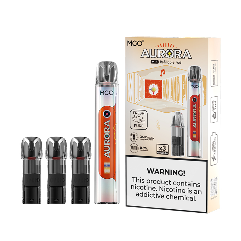 MGO AURORA refillable pod E-cigarette 400mAh battery